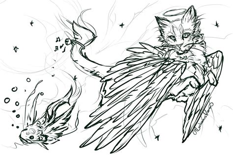 Flying Cat Drawing at PaintingValley.com | Explore collection of Flying Cat Drawing