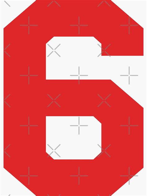 "Number 6, Red six, Sports number 6" Sticker for Sale by TheCultStuff ...