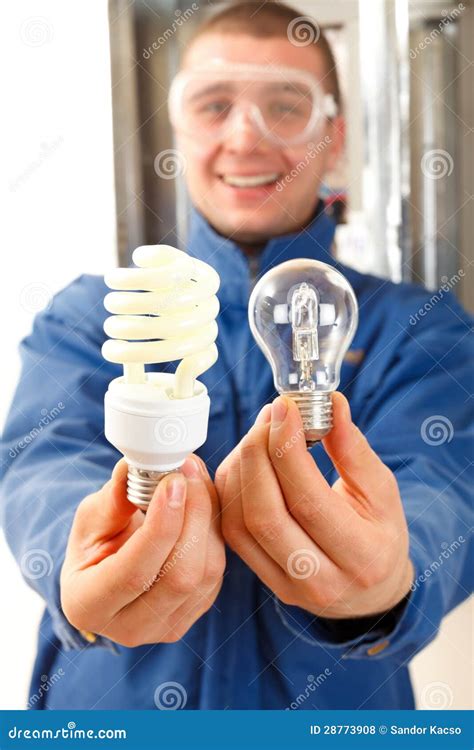 Comparing Fluorescent And Incandescent Light Bulbs Royalty-Free Stock Image | CartoonDealer.com ...