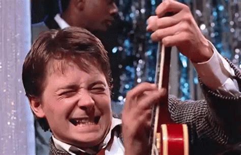 Guitar GIF - MichaelJFox Guitarist RockOn - Discover & Share GIFs | Johnny be good, Back to the ...