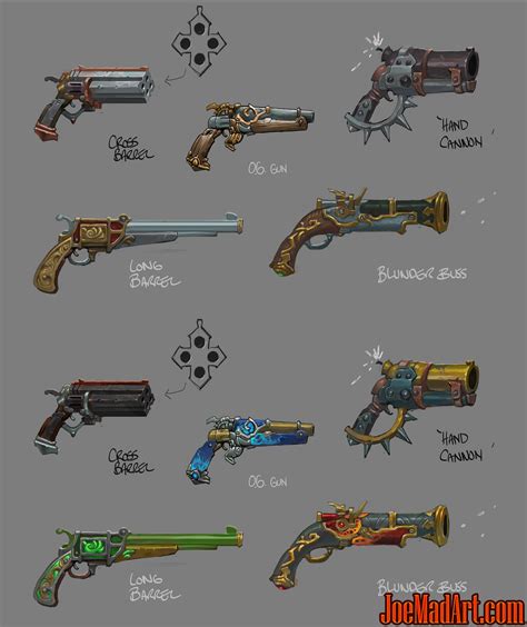 joemadart.com: Battle Chasers NightWar Red Monika's guns concept art