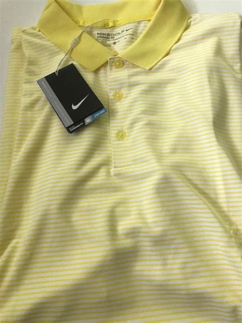 Nike Victory Mini Stripe Golf Polo Yellow White 725520 765 Men's Size XL NEW #Nike # ...