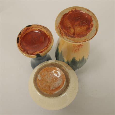 Muncie - Six Drip Glazed Pottery Vases - Capsule Auctions