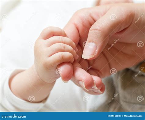 Mother Hand Taking Temperature With Girl Is A Sick Laying On Sofa, Kid Patient With Mom Check ...