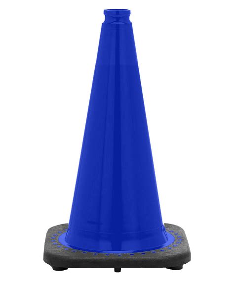 18" Navy Blue Traffic Cone Black Base, 3 lbs - Traffic Cones For Less