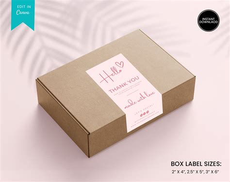 Editable Box Label Template Custom Packaging Labels Order - Etsy