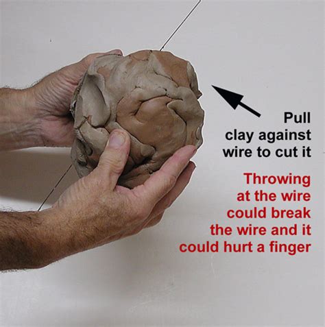 How to cut a lump of clay