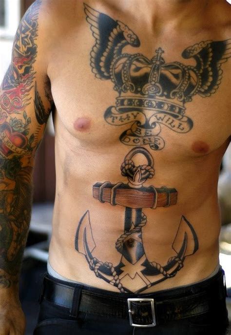 chest with anchor | Cool chest tattoos, Ink tattoo, Body tattoo design