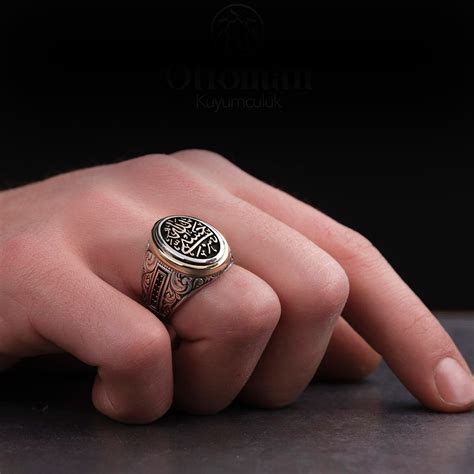 Custom Islamic Silver Ring Men Personalized Muslim Jewelry - Etsy