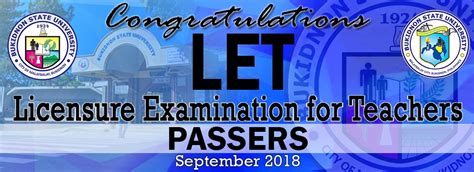 Congratulations to Licensure Examination for Teachers passers - Bukidnon State University