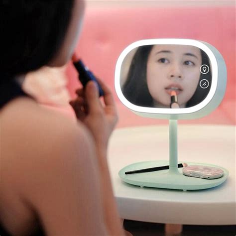 For Girls New Creative Cute Twisting Multi Function Make Up Mirror Night Light Led Table Desk ...