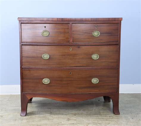 Two-over-two Mahogany Bowfront Chest with Original Feet and Brasses For ...