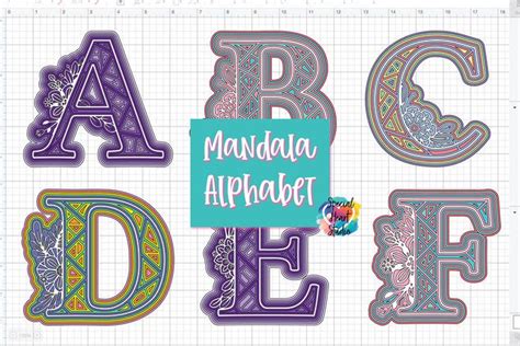 FREE Layered Mandala Alphabet SVG | Lettering, Free svg, Mandala