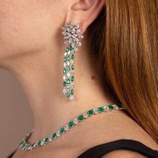 Jared Atelier X Shy Natural Emerald & Diamond Earrings 14-1/2 carats Platinum | Jared