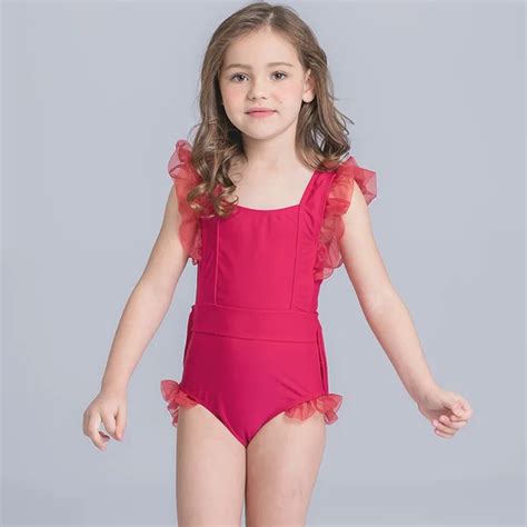 MuZhiDou Bikini Kids Cute Children's bikini Swimsuit Lace Decoration swimsuit swimwear children ...