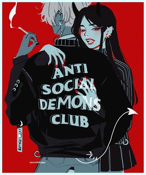 anti social demons club, an art print by vacuum | Demon art, Art, Aesthetic art