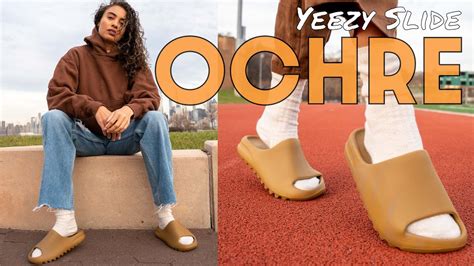 WHAT ARE THESE? YEEZY SLIDE OCHRE ON FOOT REVIEW and HOW TO STYLE with ...