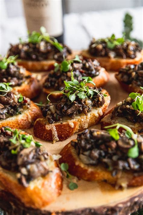 Mushroom Bruschetta with Gruyere and Thyme - Fork in the Kitchen