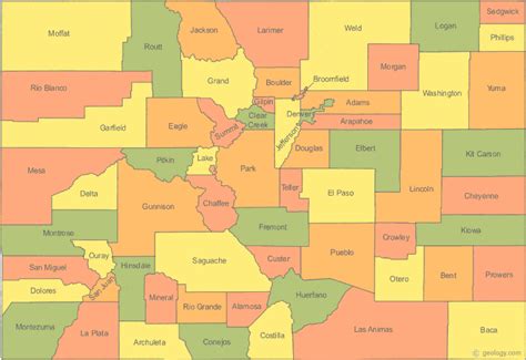 Colorado county map | Colorado map, Map, County map