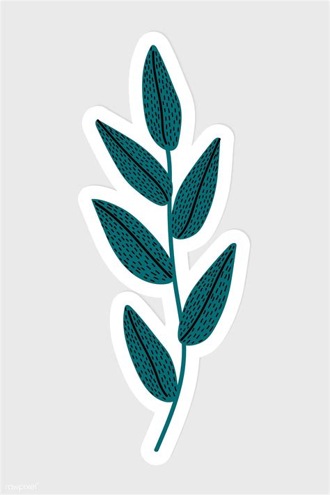 Green Leaves sticker sticker Illustration | premium image by rawpixel.com / sasi | Cute laptop ...