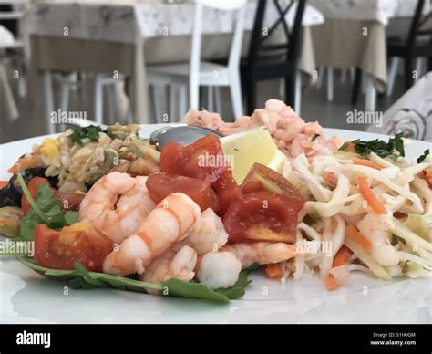Seafood starter dish Stock Photo - Alamy