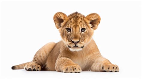 Premium AI Image | A lion cub isolated on white background