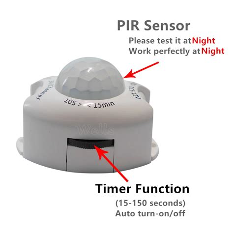 DC5V DC12V PIR Motion Sensor Light Switch Movement Detector Activated Timer Automatic Switch ON ...