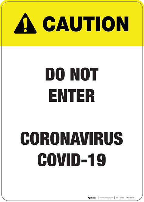 Caution: Do Not Enter Coronavirus Covid-19 - Wall Sign | 5S Today