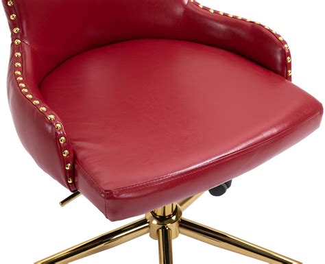 Meridian Hendrix Red Office Chair 167Red | Leather office chair, Red ...