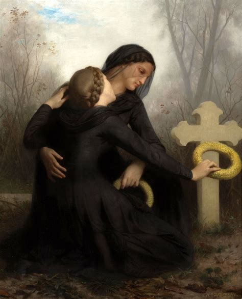 1859 All Saints Day (small version) | William adolphe bouguereau, Cemetery art, Painting