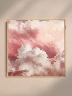 Abstract Cloud Painting, Cloud Artwork, Abstract Canvas, Abstract Artwork, Teal Artwork, Large ...