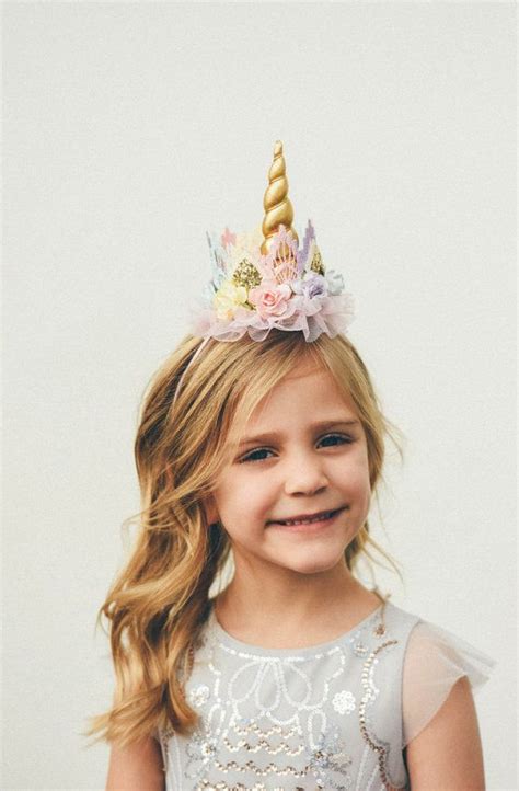 Unicorn flower lace crown headband gold or by lovecrushcrowns Gold Headband, Crown Headband ...
