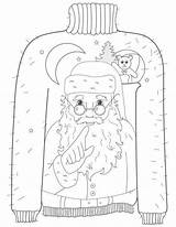 Free Ugly Christmas Sweater Coloring Pages Printable sketch template