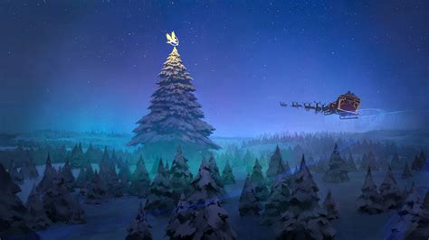 1920x1080 Santa Claus Reindeer Sleigh Flying Christmas Tree 8k Laptop ...