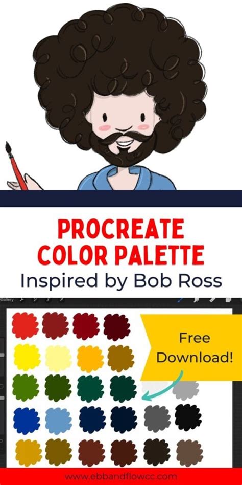 Download a Bob Ross Color Palette for Procreate - EbbandFlowCC