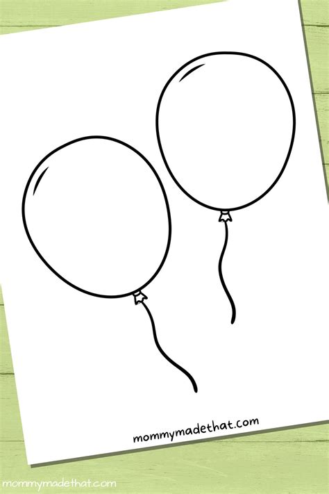 Balloon Outline Printable