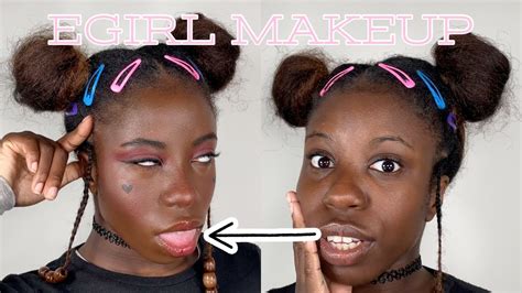 Black Girl Tries EGIRL Makeup for the First Time - YouTube