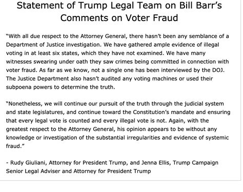 Rudy Giuliani and Jenna Ellis attack AG Bill Barr for saying there's no ...