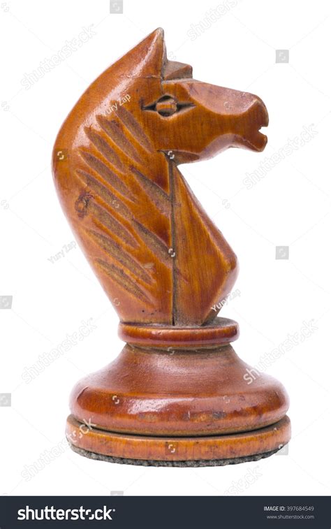 Vintage Wooden Knight Chess Piece Isolated Stock Photo 397684549 ...