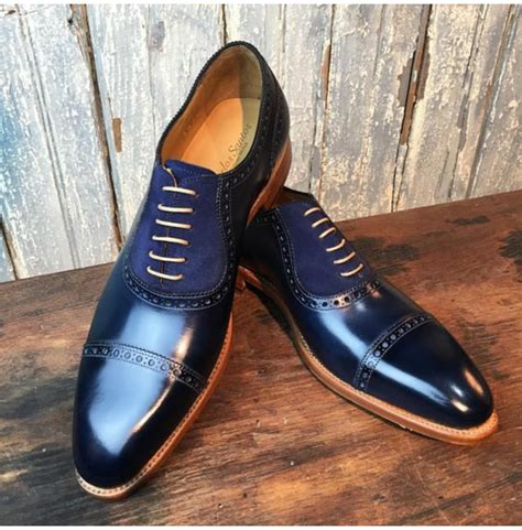 Handmade Men Navy Blue Leather Dress Shoes, Formal Men | RebelsMarket