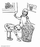 Earth Day Children Doing House cleaning  COLORING PAGES PRINTABLECOM sketch template