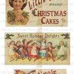 Christmas Treats Vintage Labels Download - Digital High Resolution 300 Dpi - Aged Color on Luulla