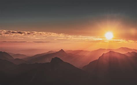 Hình nền mặt trời mọc ở núi - Top Những Hình Ảnh Đẹp