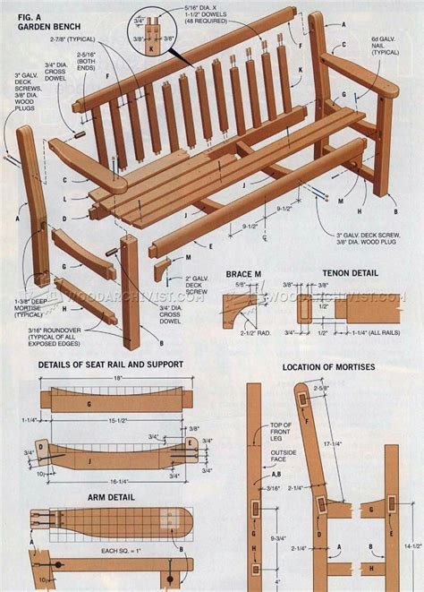 Garden Bench Plans • WoodArchivist