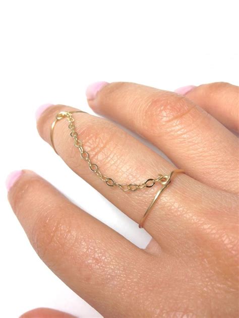 chained ring | Jewelry, Jewelery, Chain ring