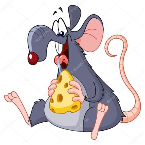 Rat eating cheese — Stock Vector © yayayoyo #5401589