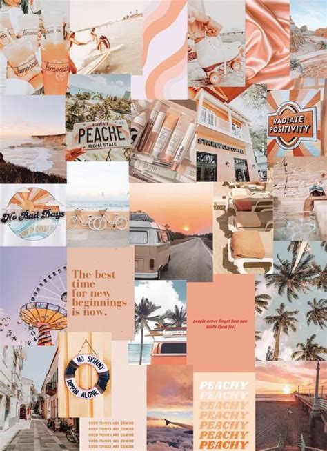 Peach Beach Photo Art Collage Pack - Etsy | Fond d'écran coloré, Fond d'ecran pastel, Collage ...