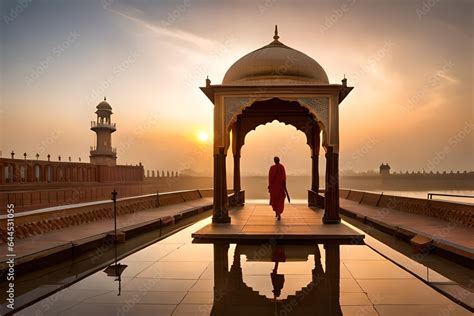 taj mahal at sunrise Stock Photo | Adobe Stock