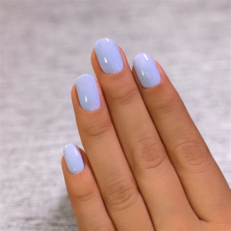ILNP Carried Away - Creamy Periwinkle Blue Holographic Jelly Nail Polish | Short acrylic nails ...