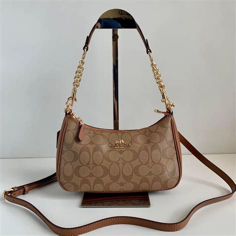 Coach Teri Shoulder Bag in Signature Canvas (khaki), Women's Fashion, Bags & Wallets, Cross-body ...